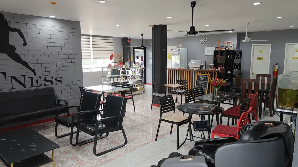 Bistro interior at TM Fitness Hub in Valencia, Negros Oriental