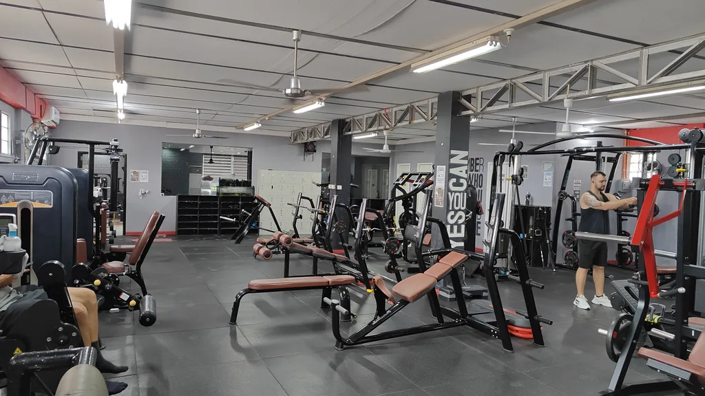 Gym floor overview at TM Fitness Hub in Valencia, Negros Oriental