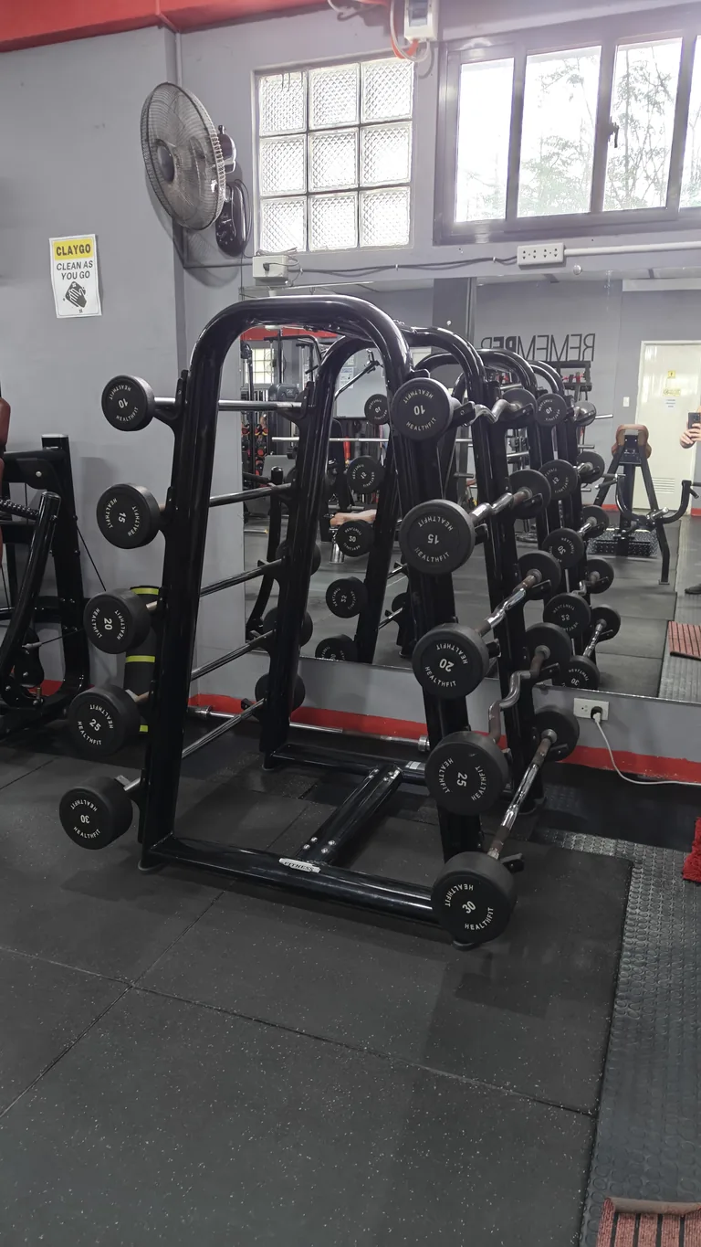 Barbell set at TM Fitness Hub in Valencia, Negros Oriental