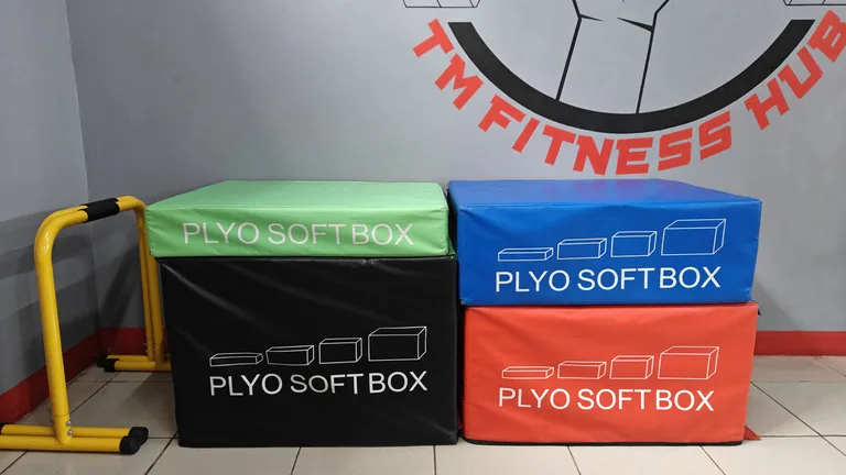 Plyo soft boxes and dip bars at TM Fitness Hub in Valencia, Negros Oriental
