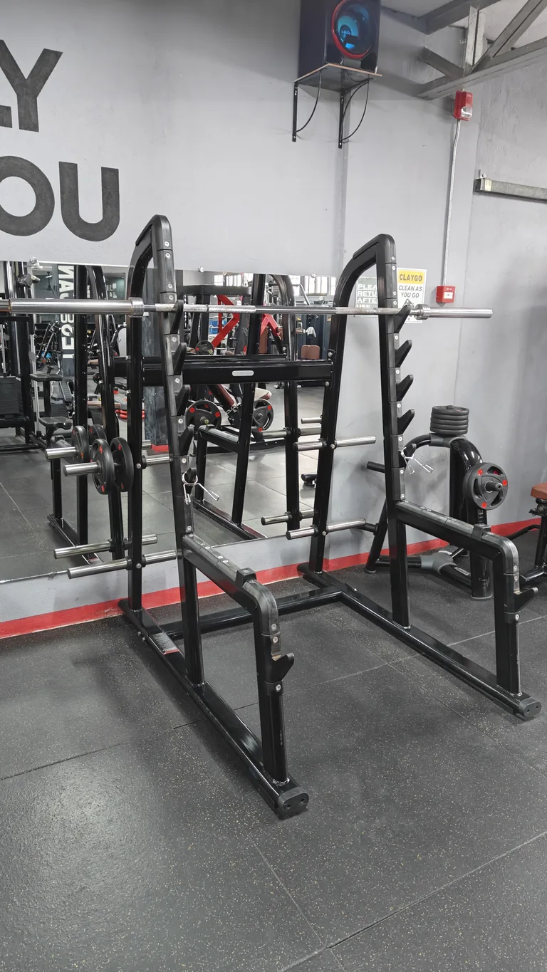Squat rack at TM Fitness Hub in Valencia, Negros Oriental