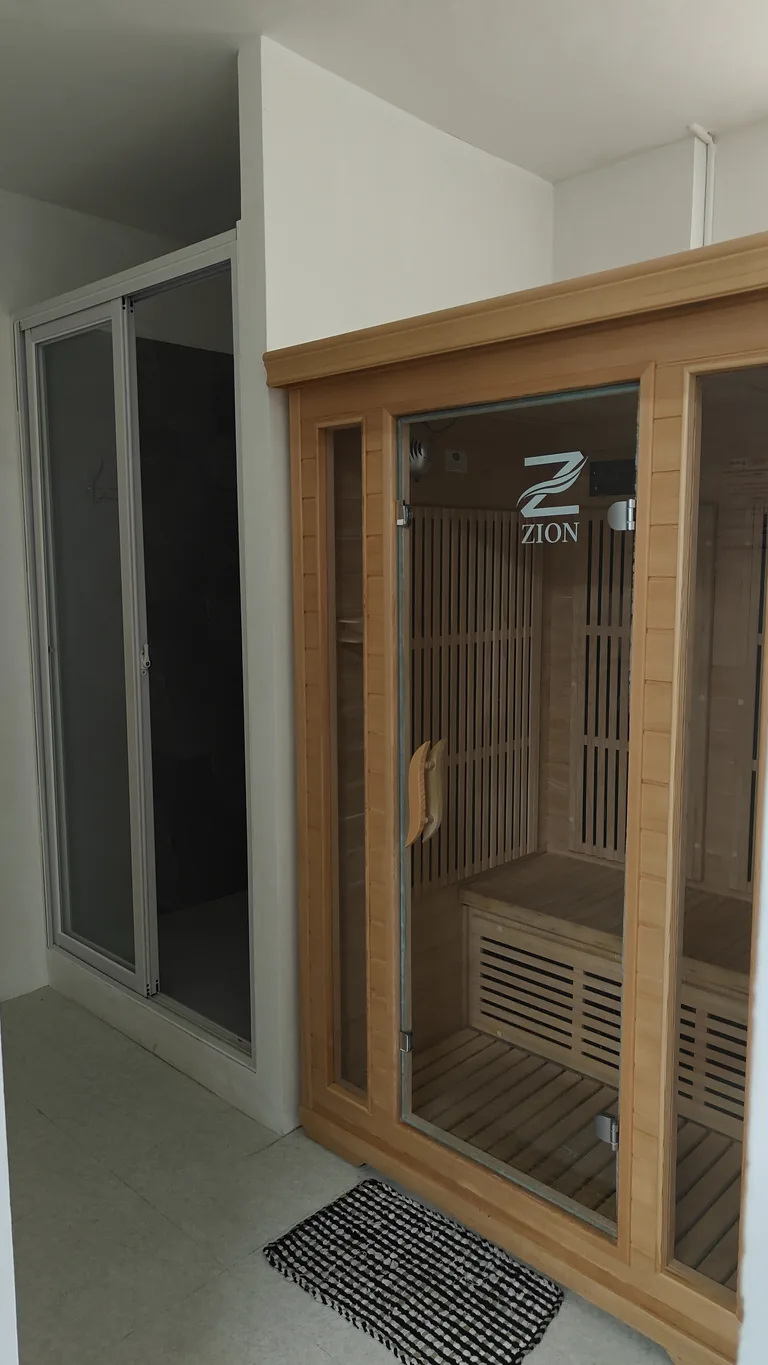 Sauna shower area at TM Fitness Hub in Valencia, Negros Oriental